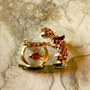 Kitty Fishing Brooch